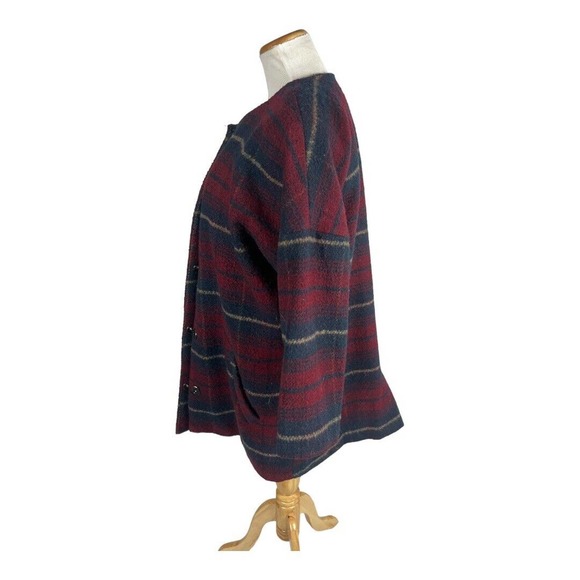 Jolt Heavy Red Plaid‎ Snap Shacket Jacket Wool Blend Large - Picture 4 of 6